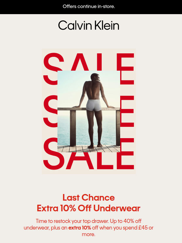 Last Chance: Extra 10% Off Underwear