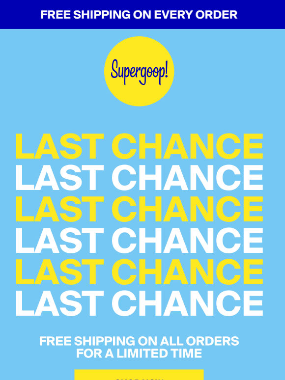 Final hours for FREE shipping ⏰