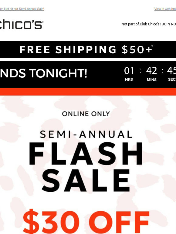 LAST DAY! $30 off $125+ *excl. apply
