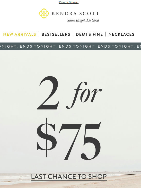 Ends Tonight: 2 for $75
