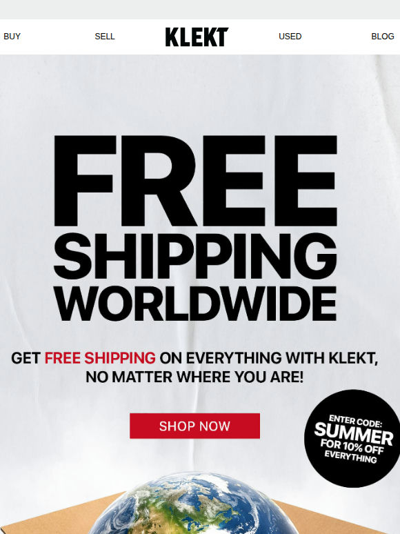 Now: Free worldwide shipping + 10% off 🌍