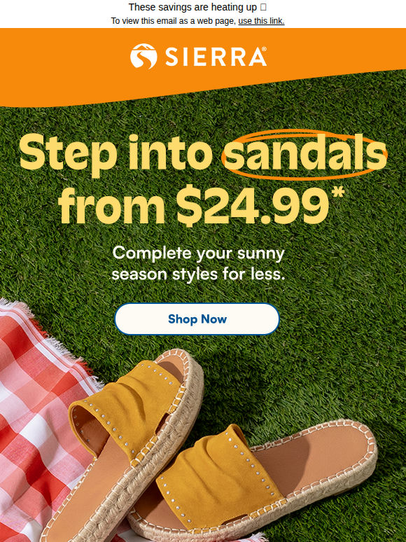 From $24.99*: Your new sandals​