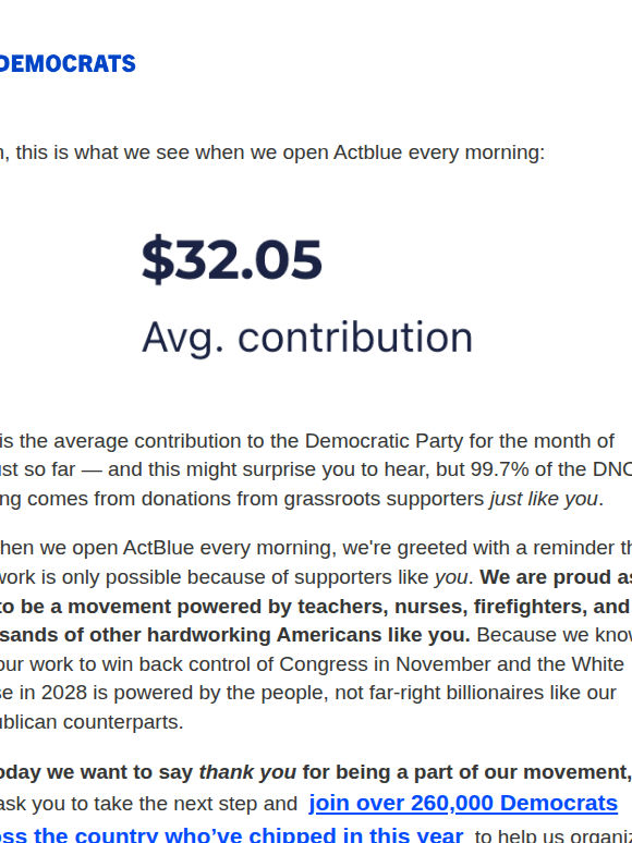 The first thing we see on Actblue