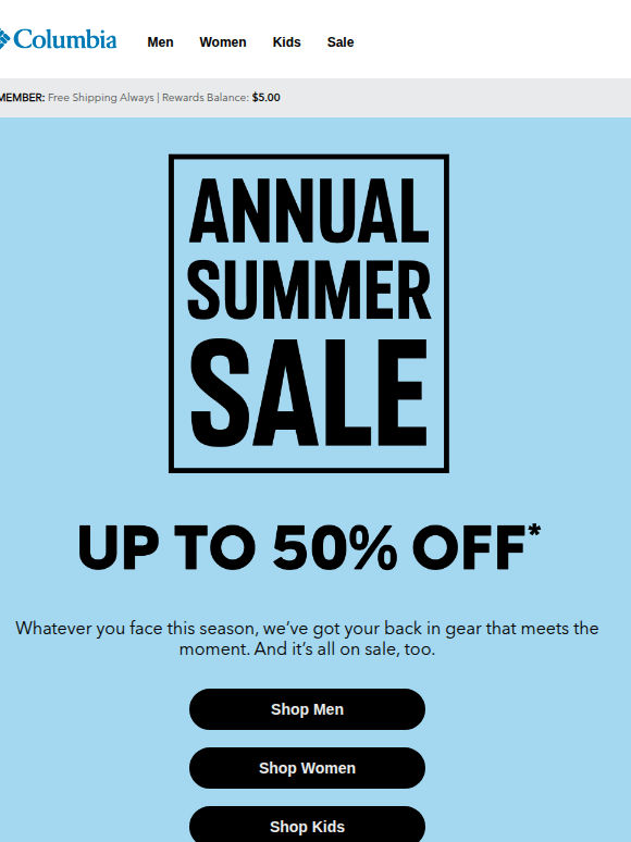 Now up to 50% off gear!