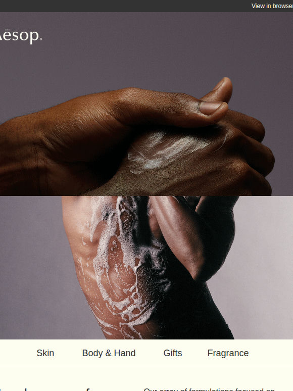 Hand and body care of note and newness