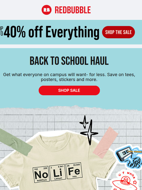 Up to 40% Off Your School Picks 🔔 Tees, Stickers & More