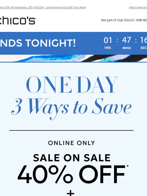 THREE ways to save ends tonight!