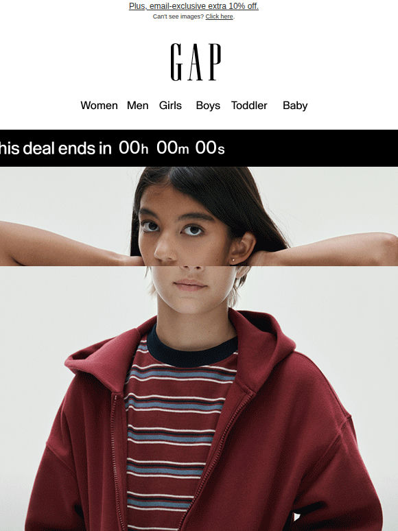 Final bell: 40–60% off kids' styles is about to expire