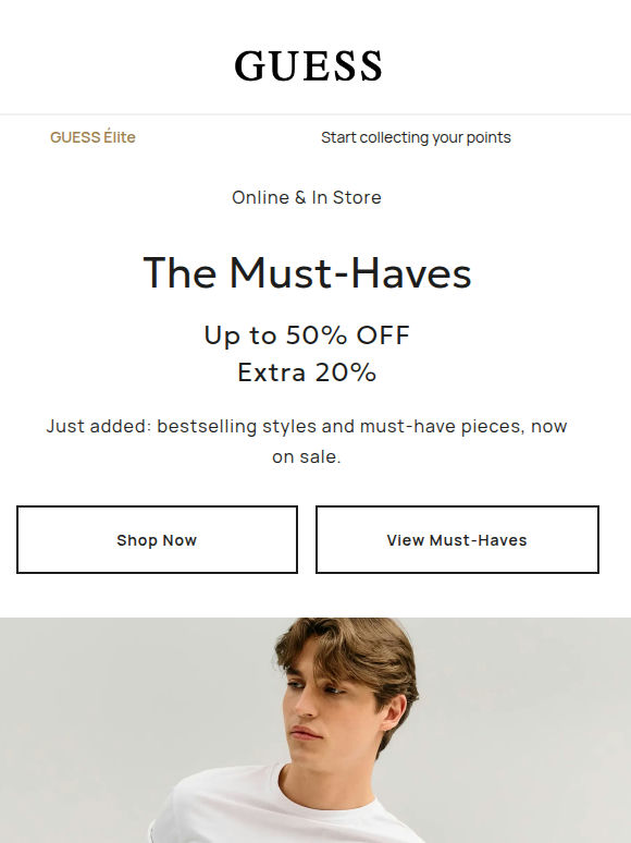 New Must-Haves with up to 50% + extra 20% off