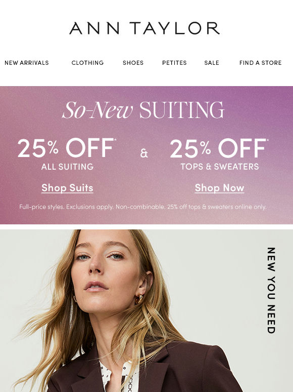 So New, So You: 25% Off All Suiting*