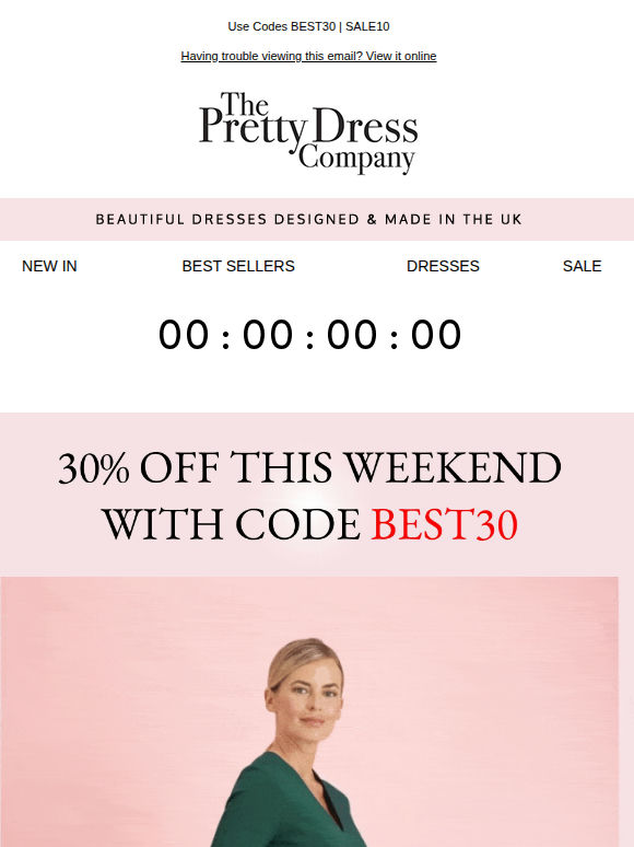 30% Off Bestsellers with code BEST30, plus an extra 10% off Sale items with SALE10 for this weekend only.