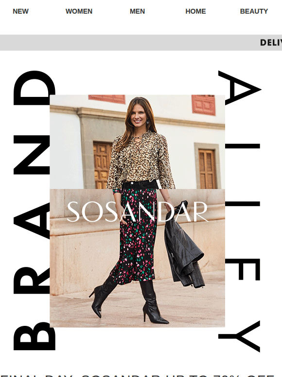 Final day Sosandar | Up to 70% off Sweaty Betty, Ted Baker & more