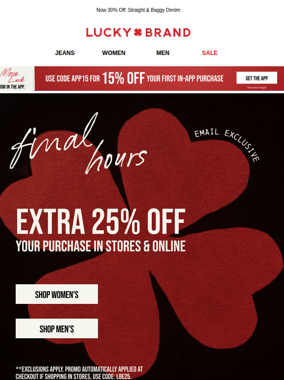 Last Call! Extra 25% Off Your Order