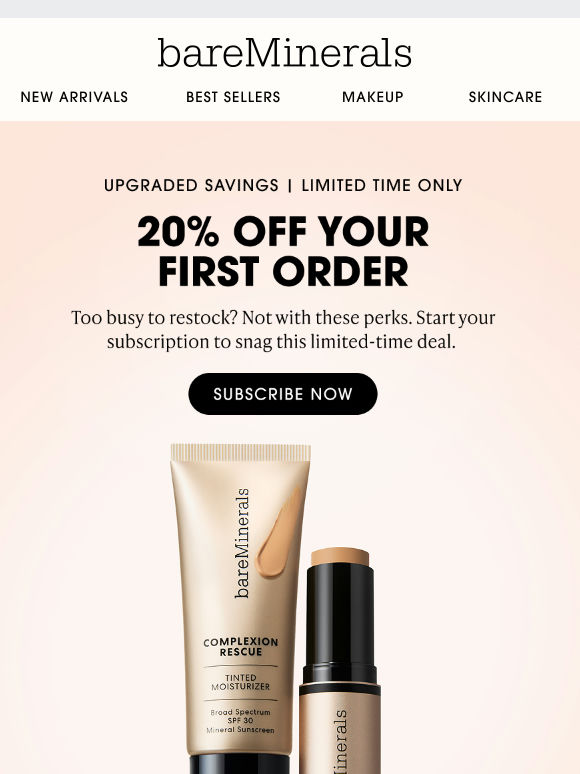 Offer upgraded: 20% off first subscription