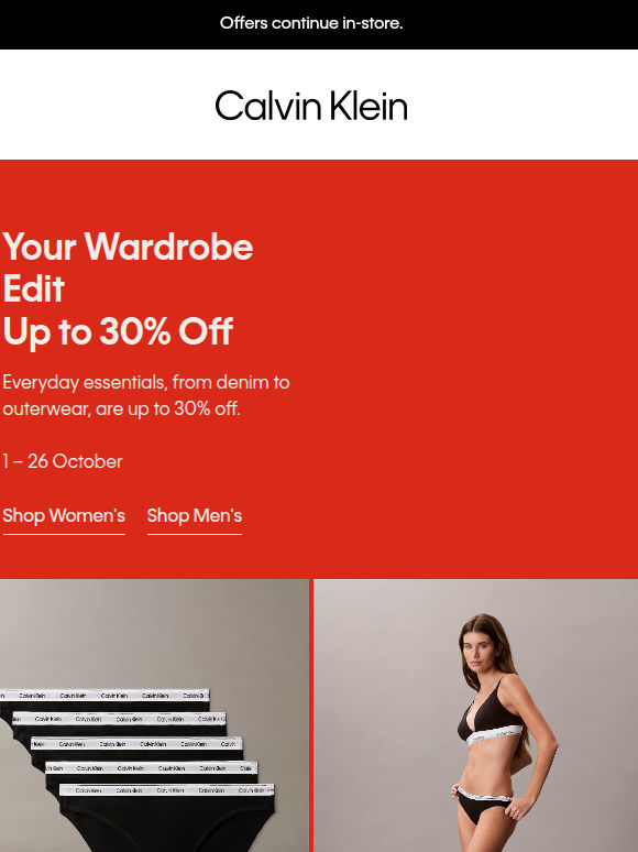 Your Wardrobe Edit: Up to 30% Off