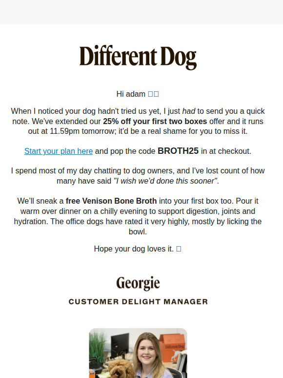 We’ve added a little extra for your dog 🐾