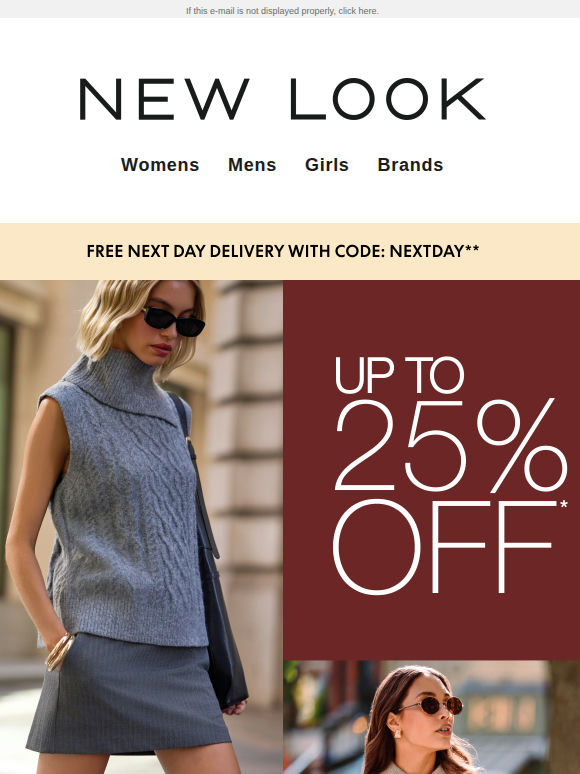 New offer: up to 25% off all knitwear!