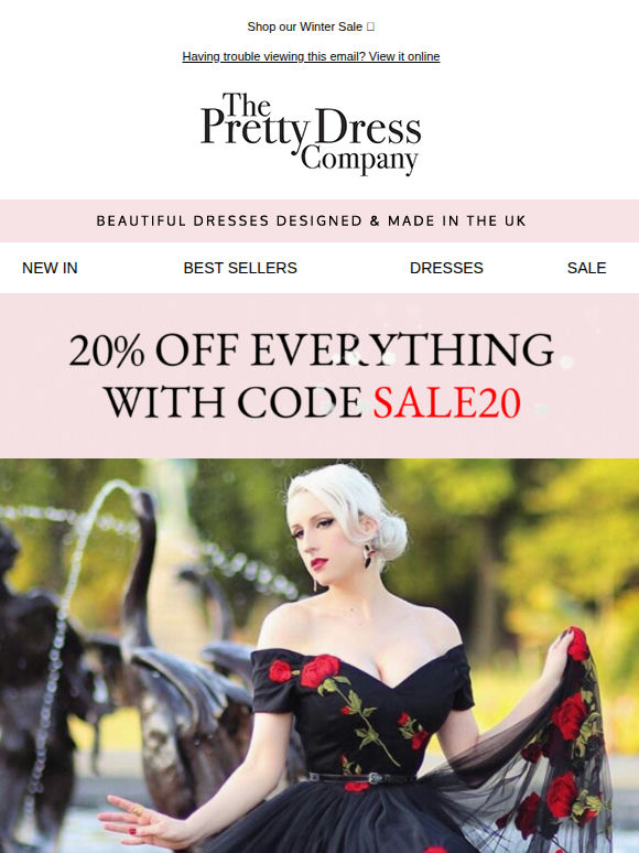 Subject line - 20% Off everything including Sale this weekend.