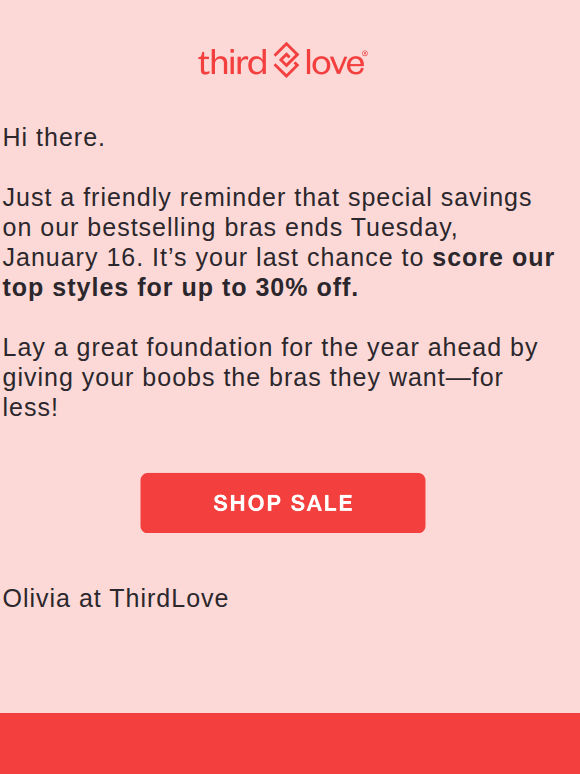 Up to 30% off bestselling bras ends soon