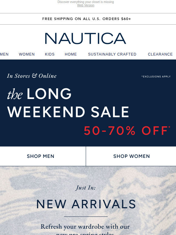 Just in: NEW Arrivals + 50-70% off