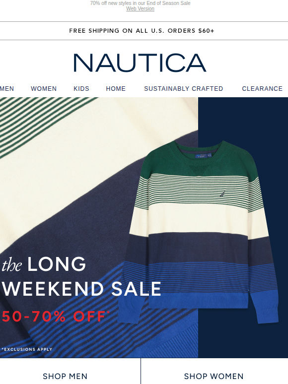 50-70% off is going on now!