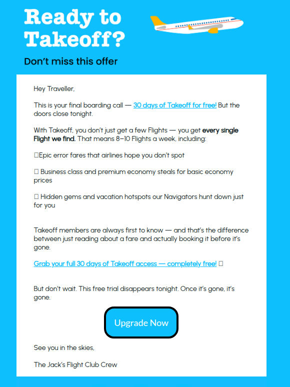 Last chance: 30 days of Takeoff FREE ends tonight!