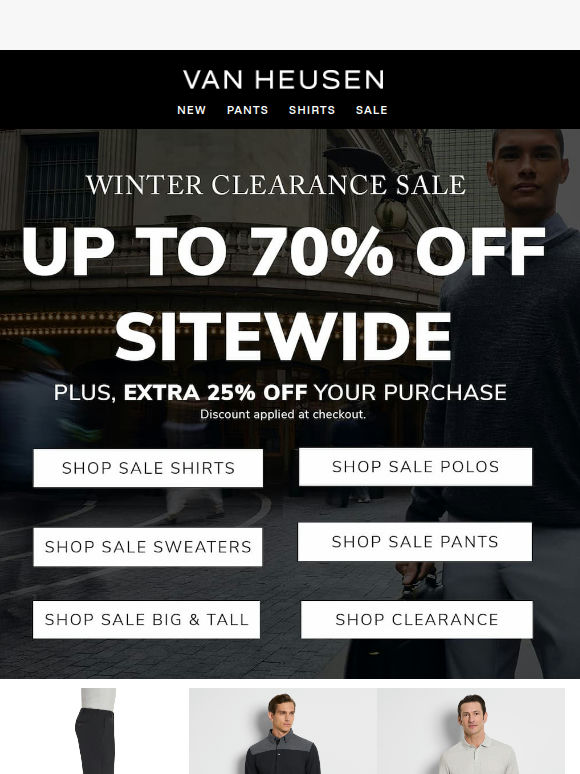 → up to 70% off sitewide + EXTRA 25% off order