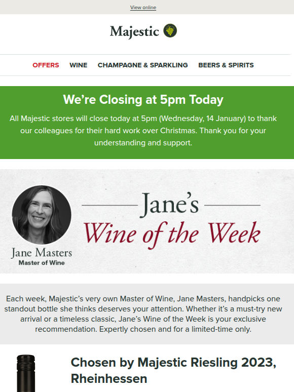 NEW Jane Masters MW Wine of the Week