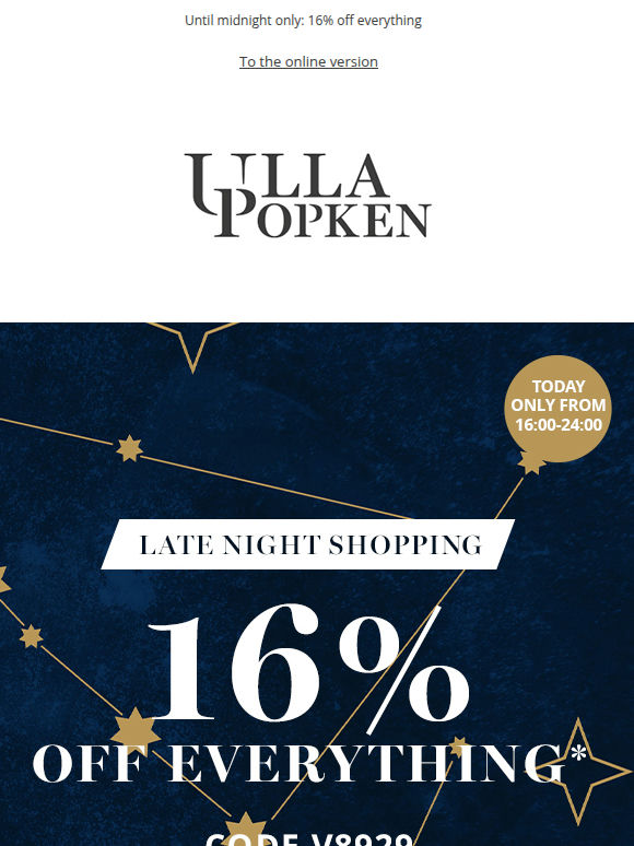 🎯 16% off during Late Night Shopping