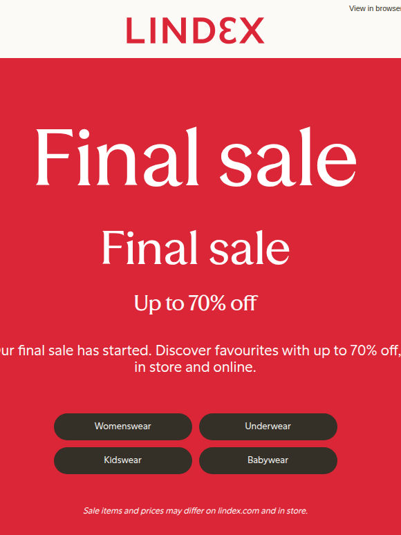 Final sale: up to 70% off 💫