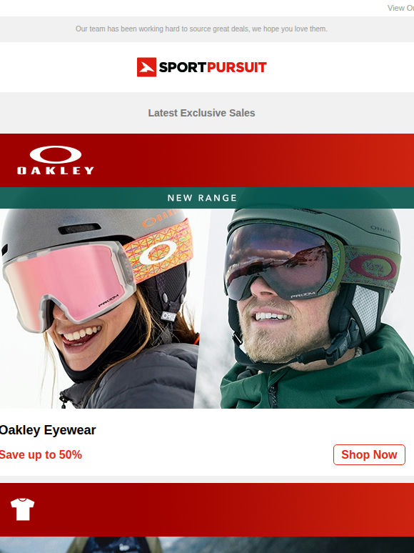 Oakley Eyewear | Barefoot Footwear | Nike Underwear | Outdoor GORE-TEX | Kilpi | Up to 63% Off!
