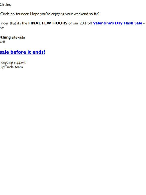 Reminder: Valentine's Day sale ends TONIGHT! 💘