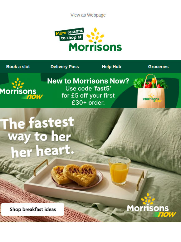 Make Mother's Day extra special 💐 plus £5 off on your Morrisons Now order