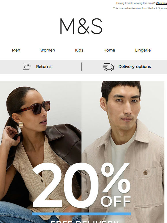 20% off + free delivery? Yes, please 👀