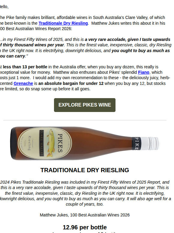 Under £13: "the finest value, inexpensive, classic, dry Riesling in the UK"