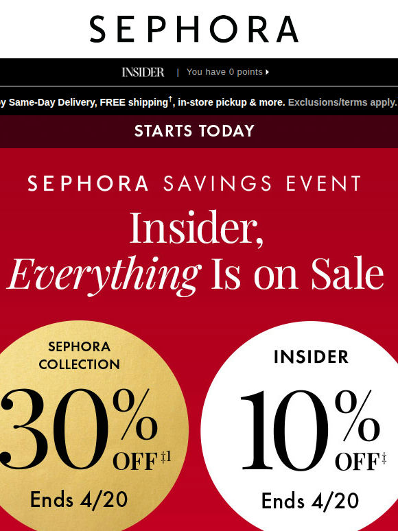🗣️ Major savings start NOW, Sephora Shopper