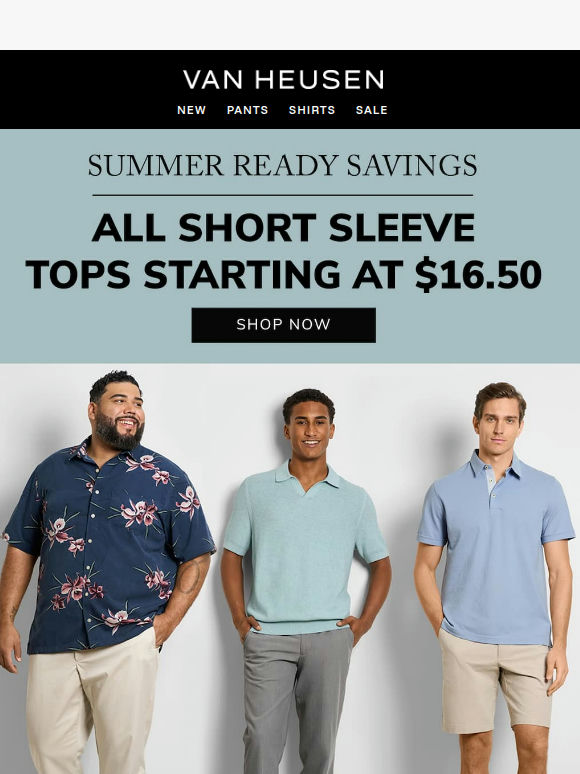 Short Sleeve Tops = Starting at $16.50