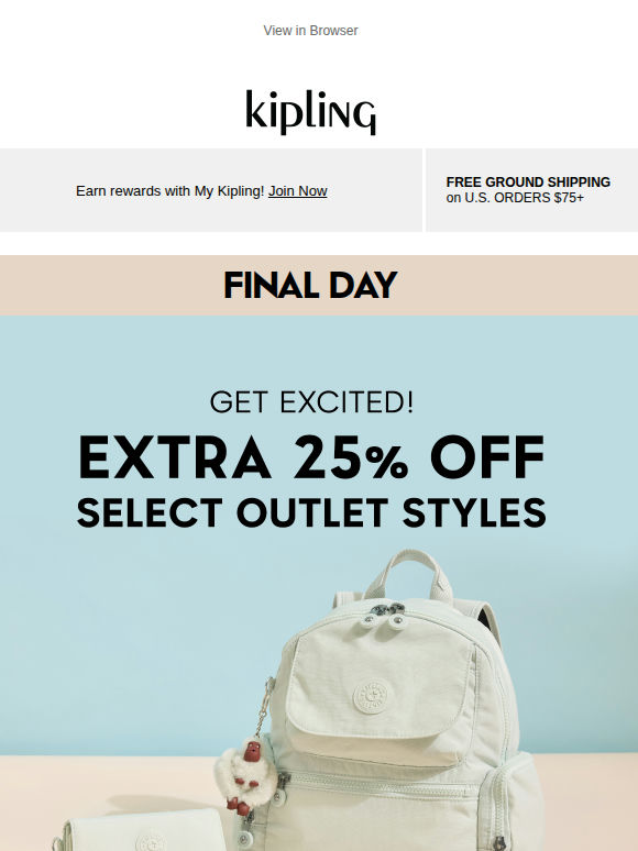 Final Day! Extra 25% Off At Our Outlet!