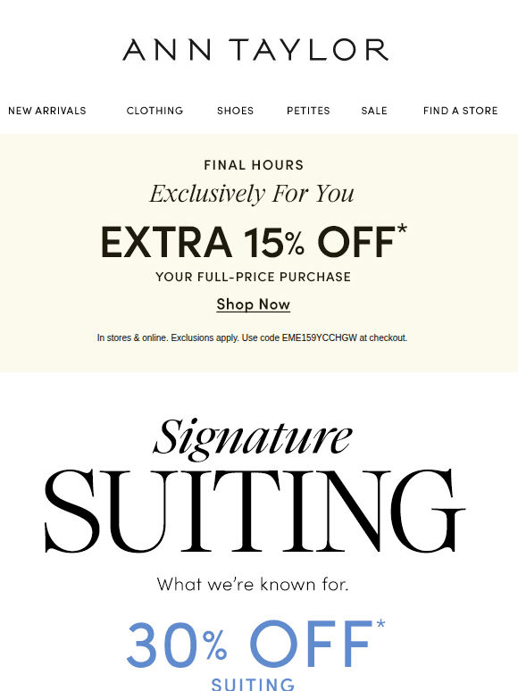 Find Your Signature Suit With 30% Off
