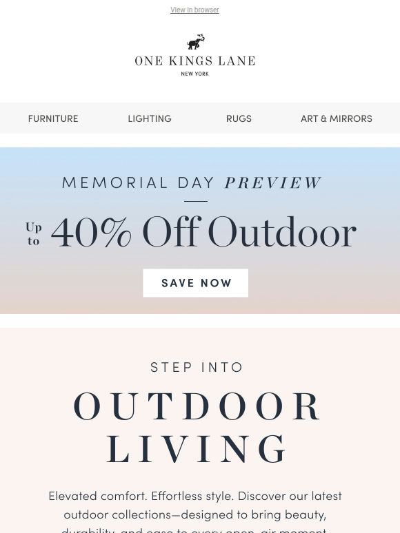 Designed for Outdoor Living — Up to 40% Off Lounge, Dining & Umbrellas
