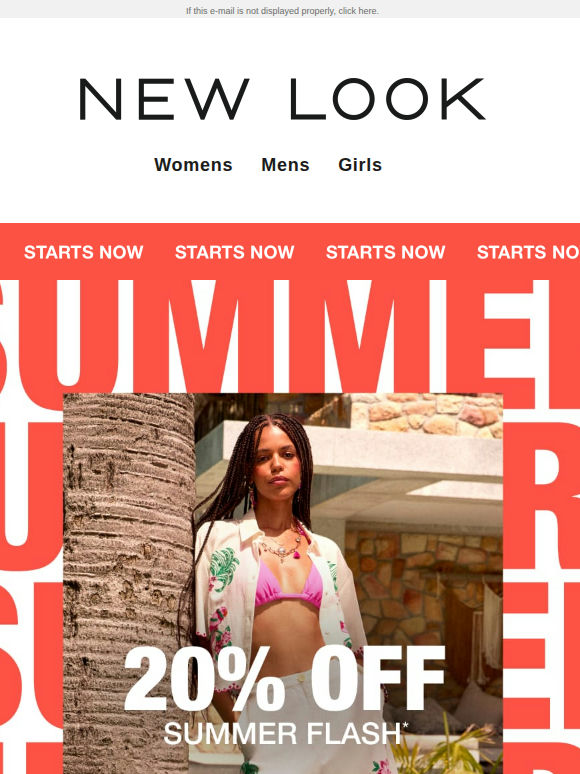 STARTS NOW: 20% OFF SUMMER FLASH ⚡