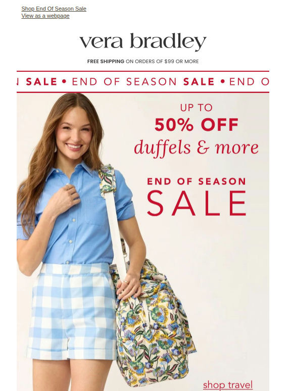 Up to 50% off travel bags