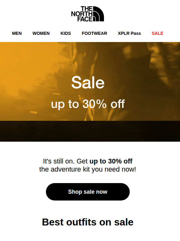 Sale - up to 30% off your adventure favourites.