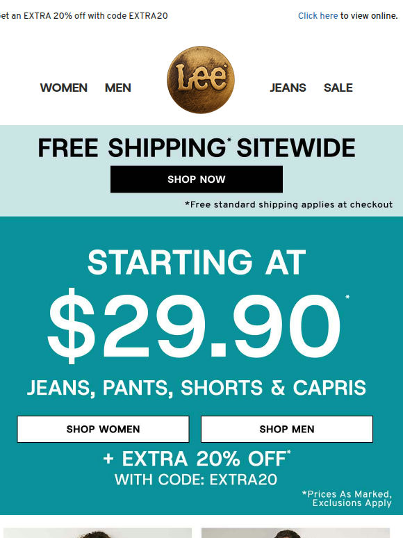 Today only: free shipping + bottoms starting at $29.90
