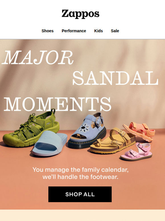 Pool sandals, hiking sandals, dinner sandals...
