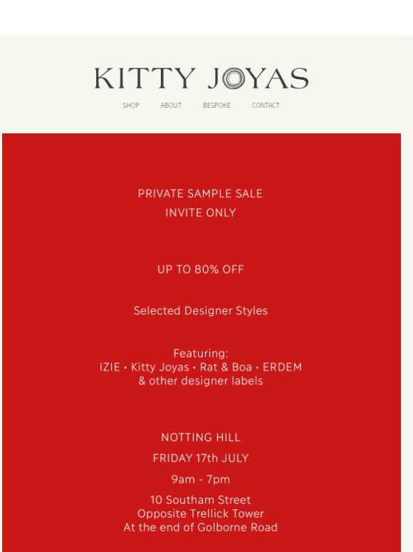 Private Sample Sale