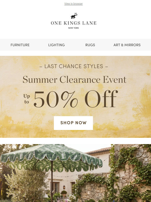 Refresh Every Room — Up to 50% Off Clearance