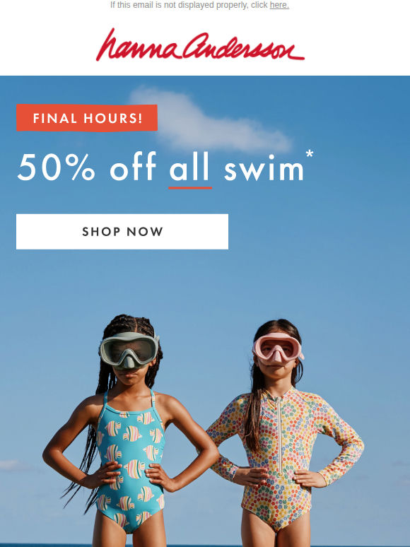 FINAL HOURS 🌊 50% Off ALL Swim!