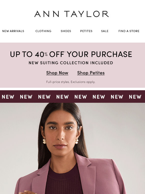 Up To 40% Off New Suiting (!)