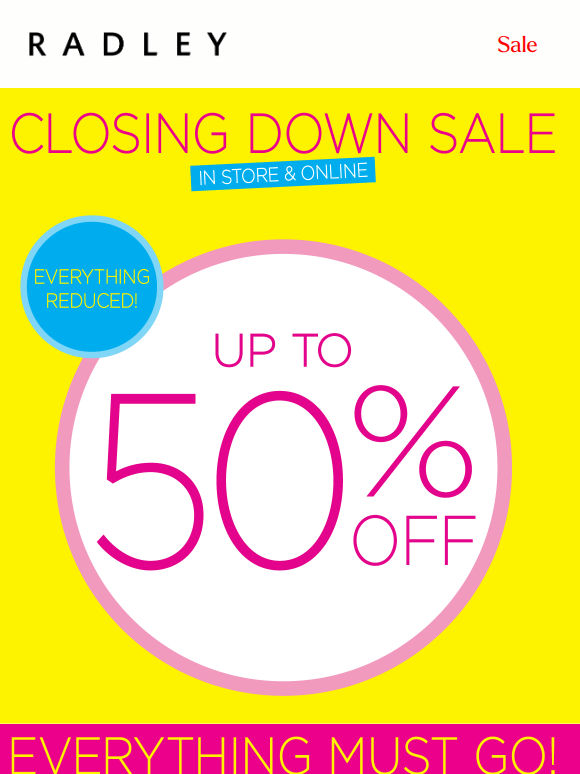 Our closing down sale continues